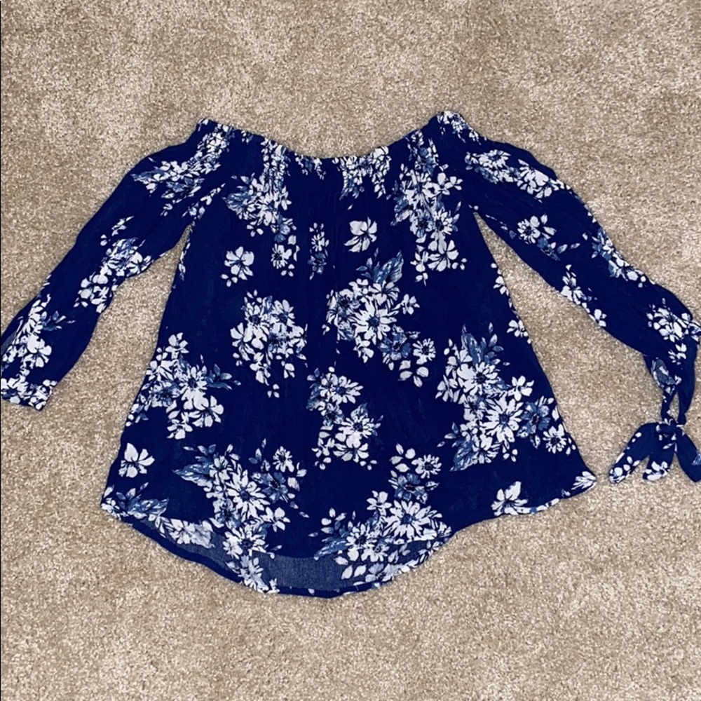 off-the-shoulder floral top